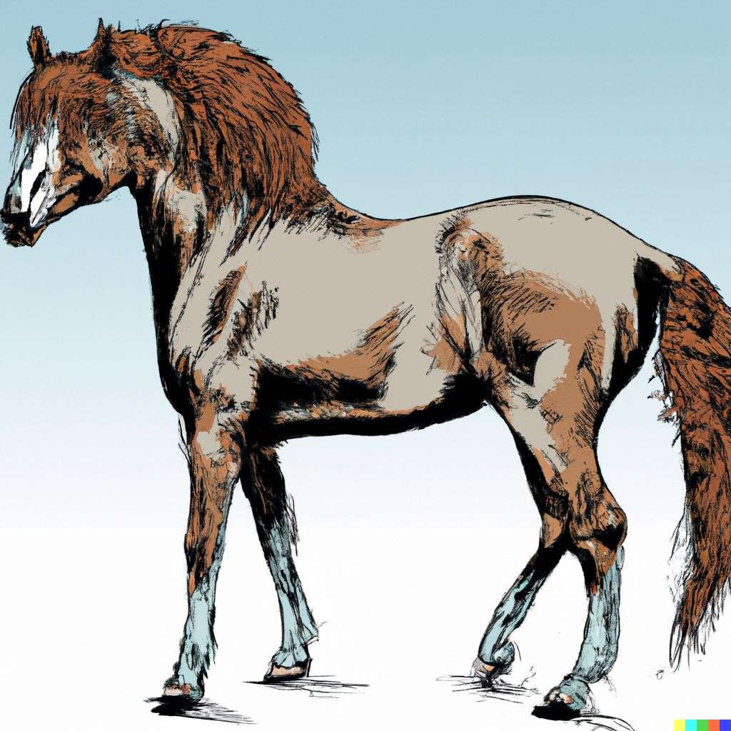 a horse, comic book illustration, realism style